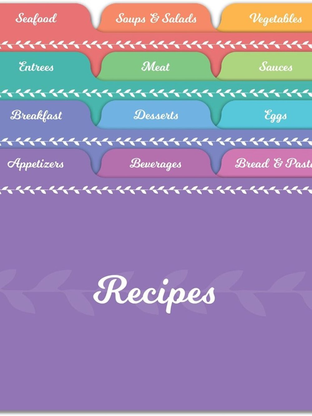 Recipe Card Dividers - Tab Divider - 24 Tabs per Set
